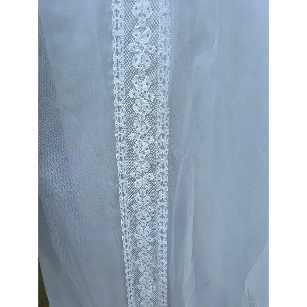 Vintage 70s Wedding Dress, Prairie-style, lace, with train, size s - Picture 10 of 12